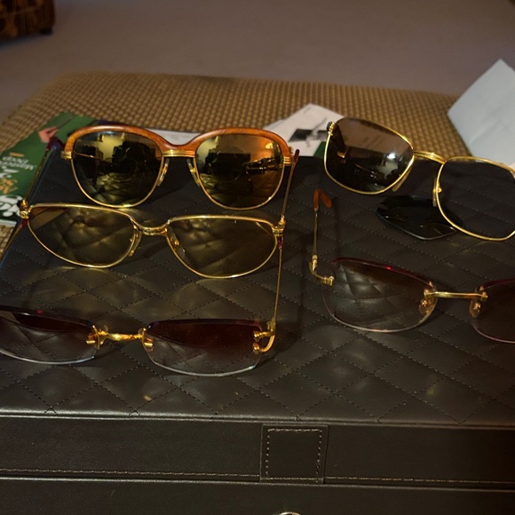 Cartier Other - 5 Cartier unisex sunglasses plus cases. The two vintage wooden ones need lens.